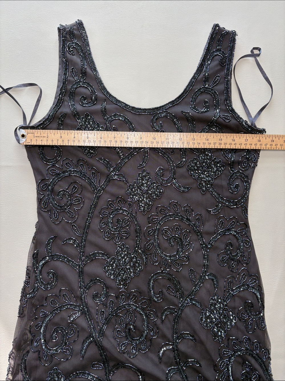 Embellished Black Beaded Sleeveless Flapper Cocktail Dress - Picture 10 of 16